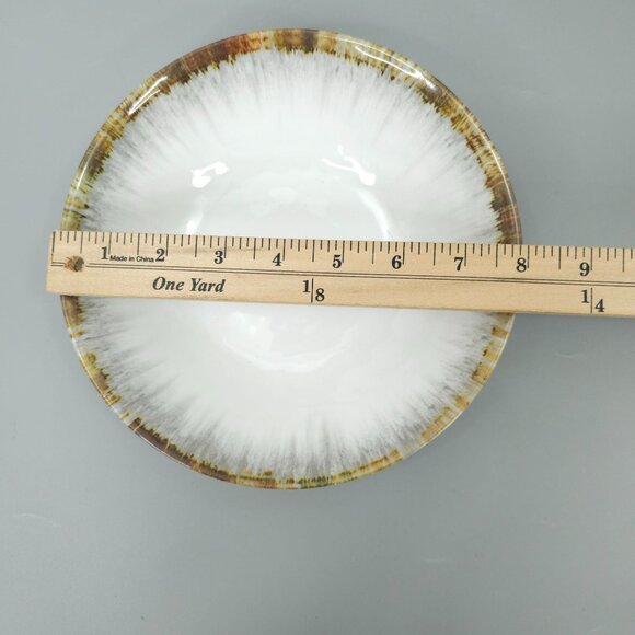 Tommy Bahama Melamine Soup Salad Bowls Oyster Shell Pearl Pattern White Brn Gray - Picture 9 of 12